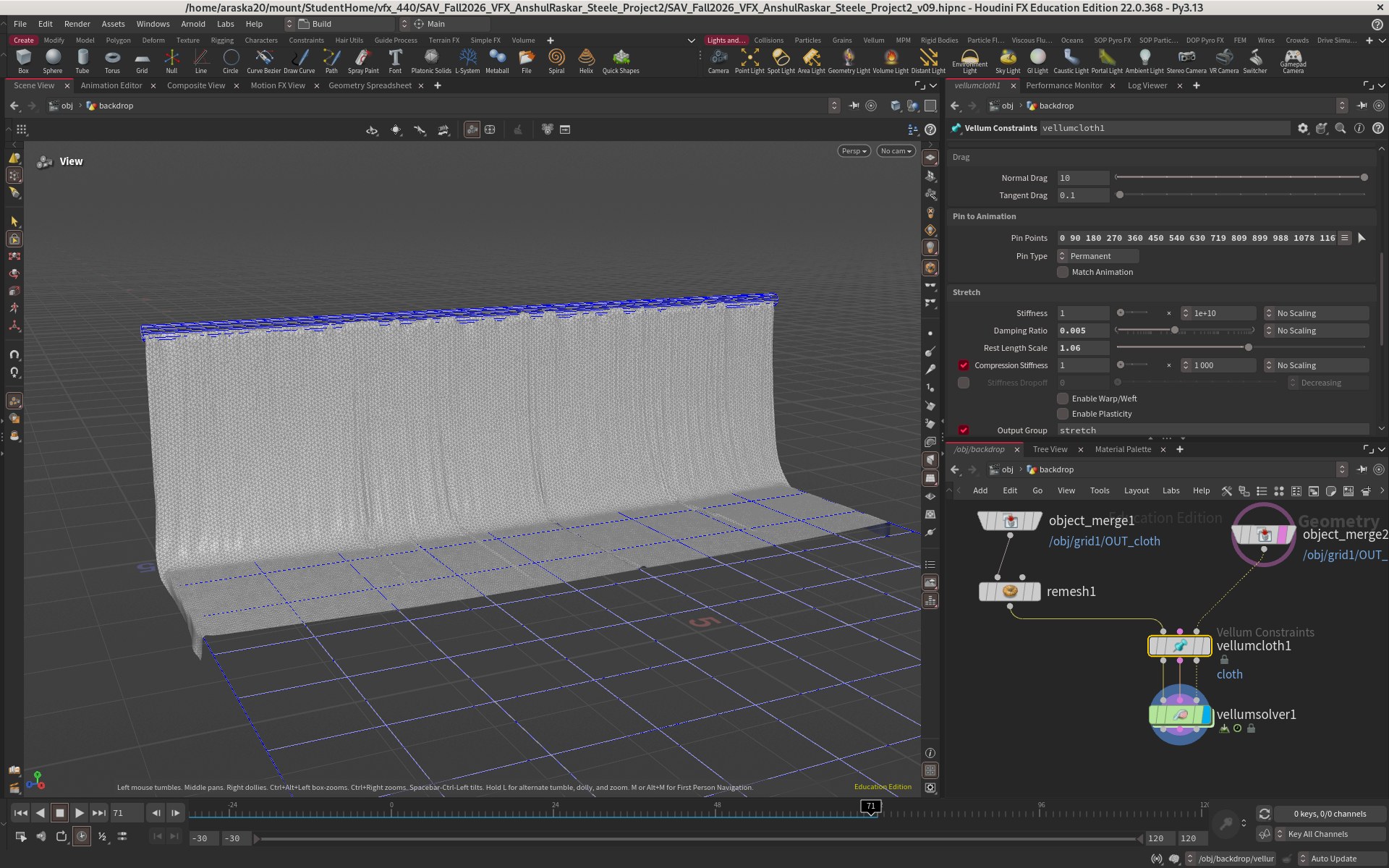 Vellum-simulated fabric backdrop sweep